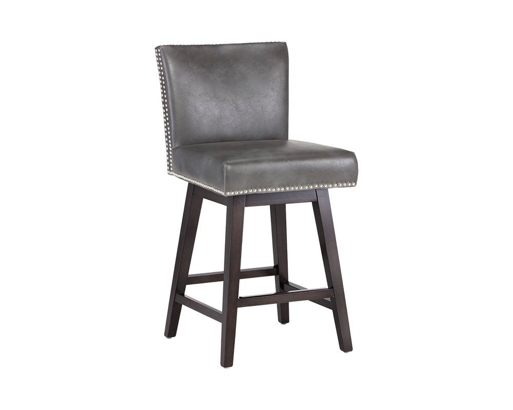 Sunpan Vintage Swivel Counter Stool - Brown/Castillo Cream/Coal Black/Havana Dark Brown/Overcast Grey