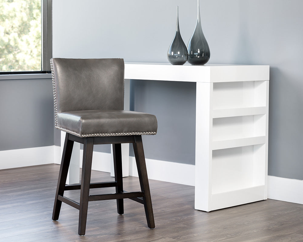 Sunpan Vintage Swivel Counter Stool - Brown/Castillo Cream/Coal Black/Havana Dark Brown/Overcast Grey