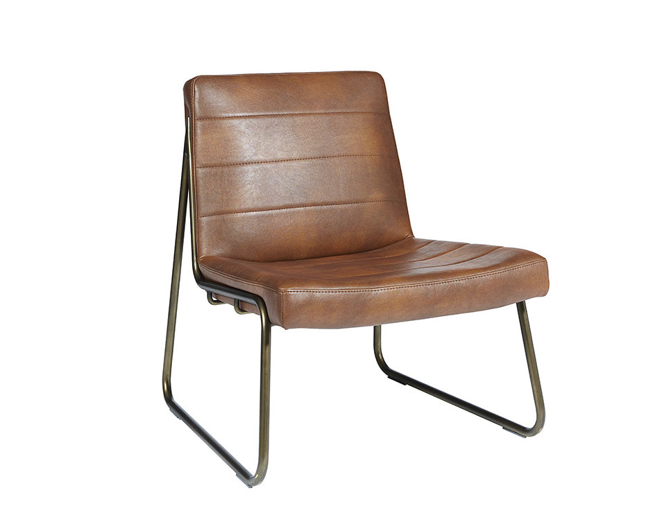Sunpan Anton Lounge Chair - Bravo Cognac/Bravo Cream/Vintage Black