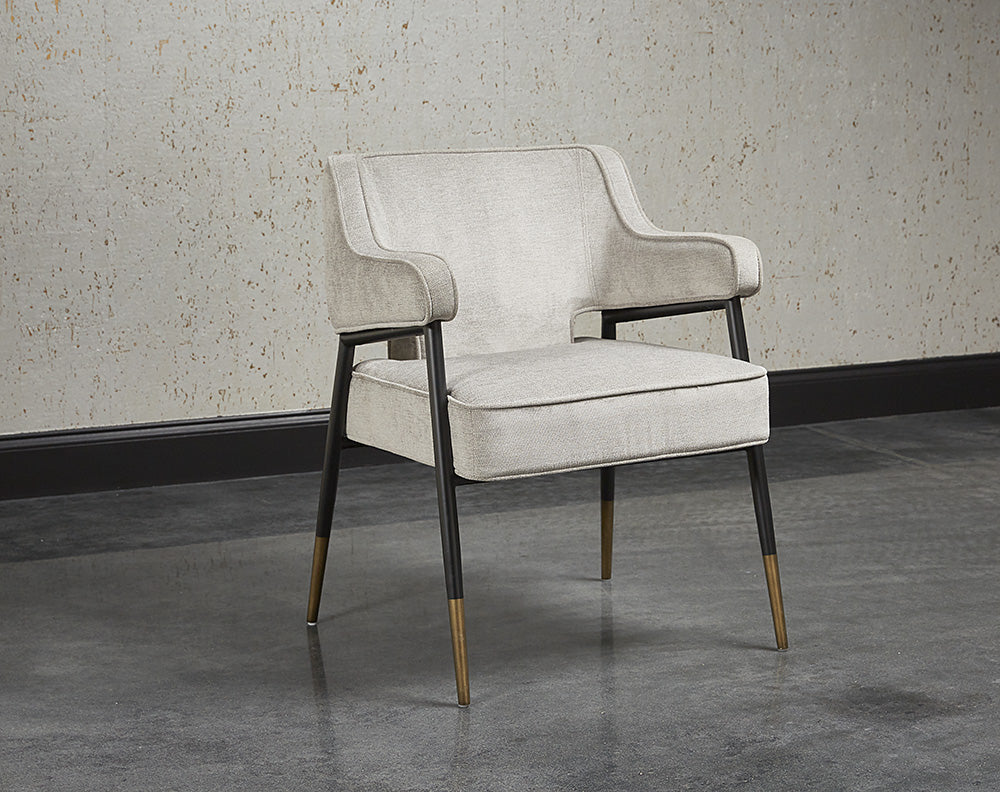 Sunpan Derome Dining Armchair - Bravo Admiral/Portabella/Polo Club Stone