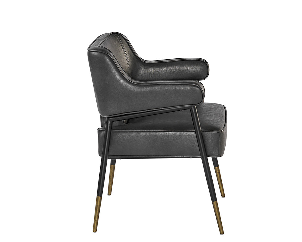 Sunpan Derome Dining Armchair - Bravo Admiral/Portabella/Polo Club Stone