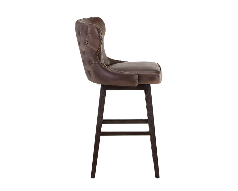 Sunpan Ariana Swivel Barstool - Havana Dark Brown/Overcast Grey