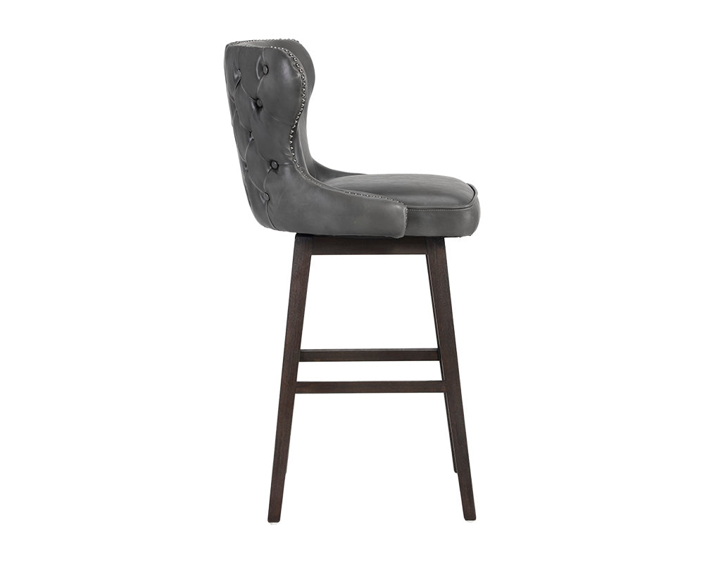 Sunpan Ariana Swivel Barstool - Havana Dark Brown/Overcast Grey