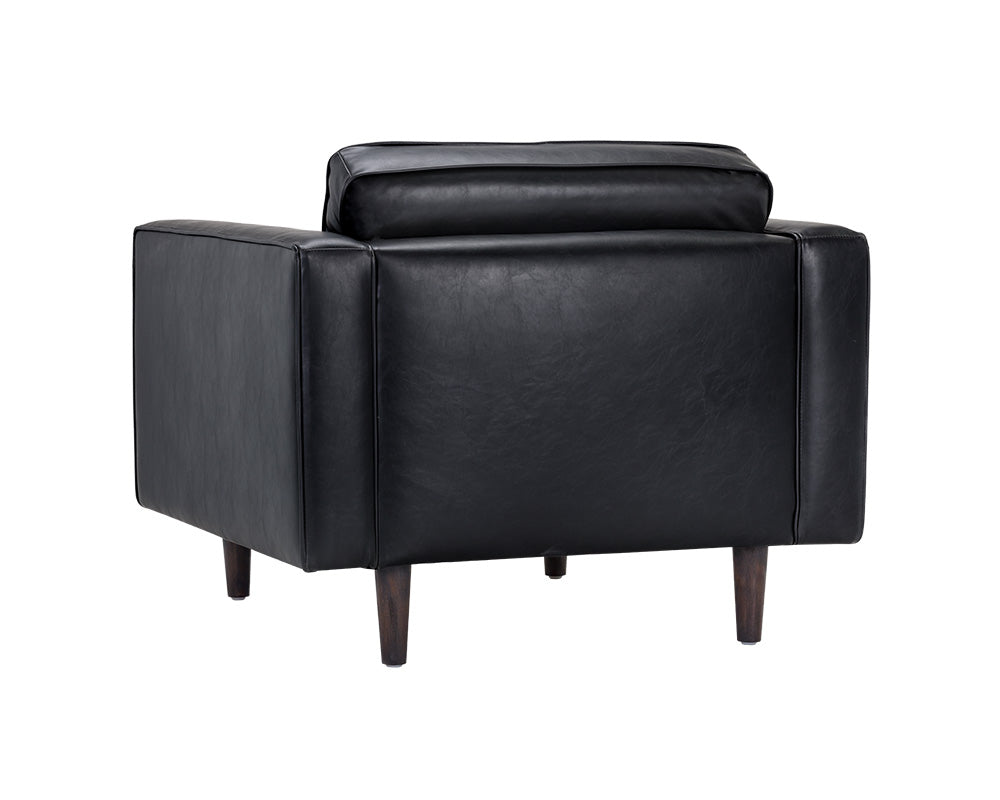 Sunpan Donnie Armchair - Coal Black/Dark Grey/Havana Dark Brown/Light Grey/Tobacco Tan