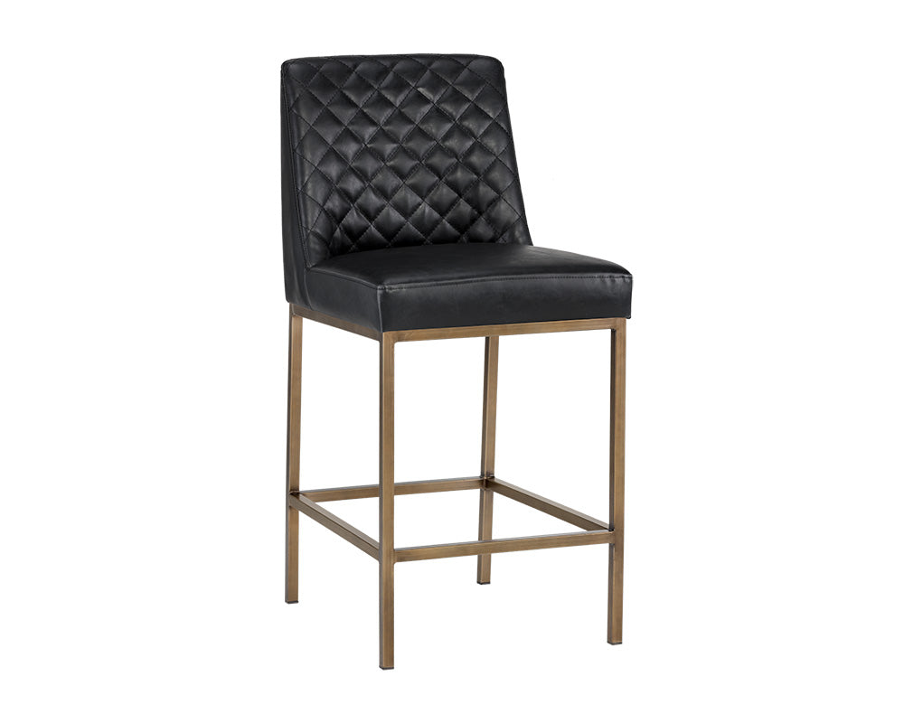 Sunpan Leighland Counter Stool - Castillo Cream / Coal Black / Havana Dark Brown / Overcast Grey / Light Grey