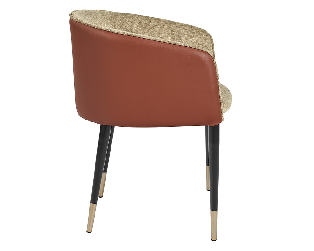 Sunpan Asher Dining Armchair - Polo Club Toast / Dillon Chili