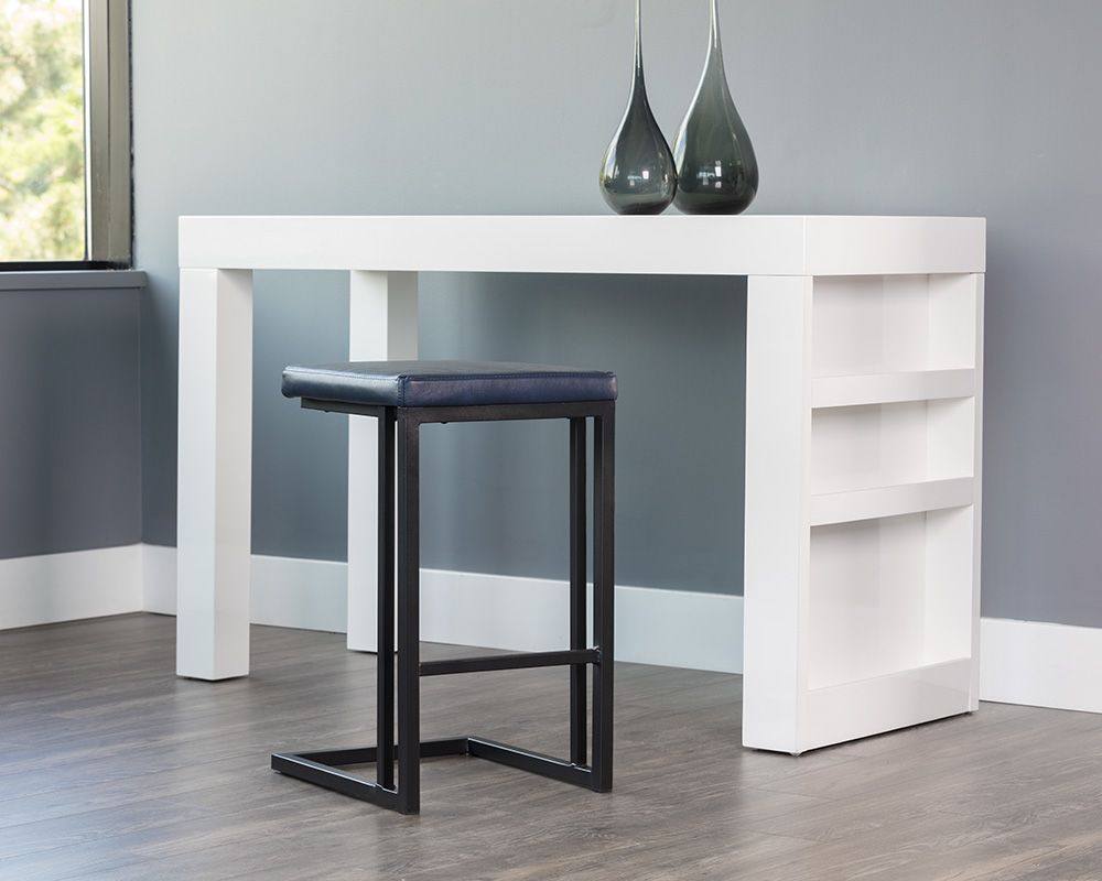 Sunpan Boone Counter Stool - Black - Bravo Admiral, Bravo Cognac, Bravo Cream, Champagne Gold - Onyx - Set of Two