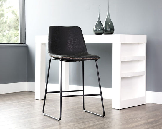 SUNPAN Cal Counter Stool - Antique Black, Brown, Grey - Set of TWO