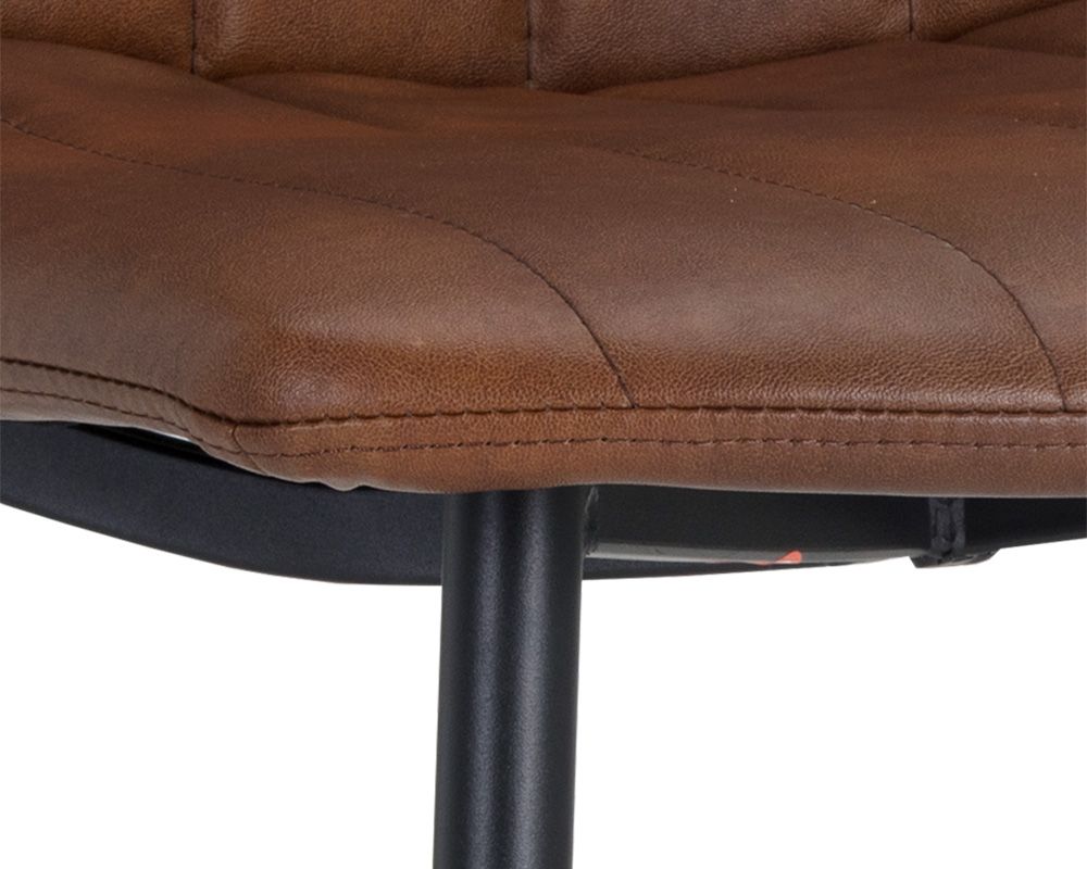 Sunpan Drew Dining Chair - Black - Bravo Cognac/Bravo Portabella/Light Grey - Set of Two
