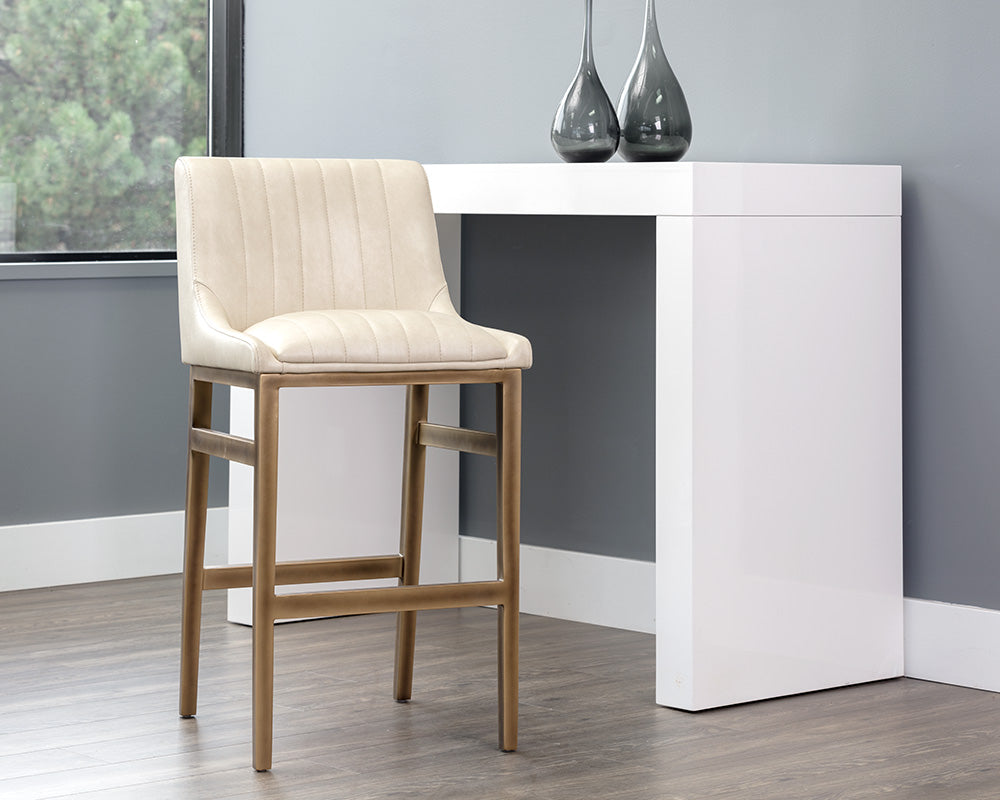 Sunpan Halden Barstool - Bravo Cream/Bravo Metal/Vintage Black/Vintage Blue/Vintage Cognac