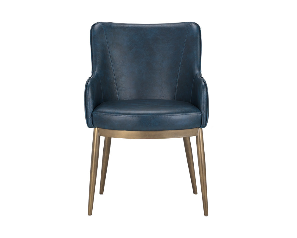 Sunpan Franklin Dining Armchair - Beige Linen/Bravo Cream/ Vintage Black/Vintage Blue