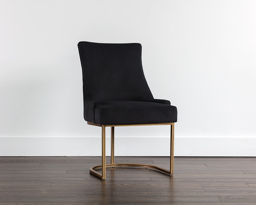 Sunpan Florence Dining Chair - Abbington Black/Piccolo Pebble/Piccolo Prosecco