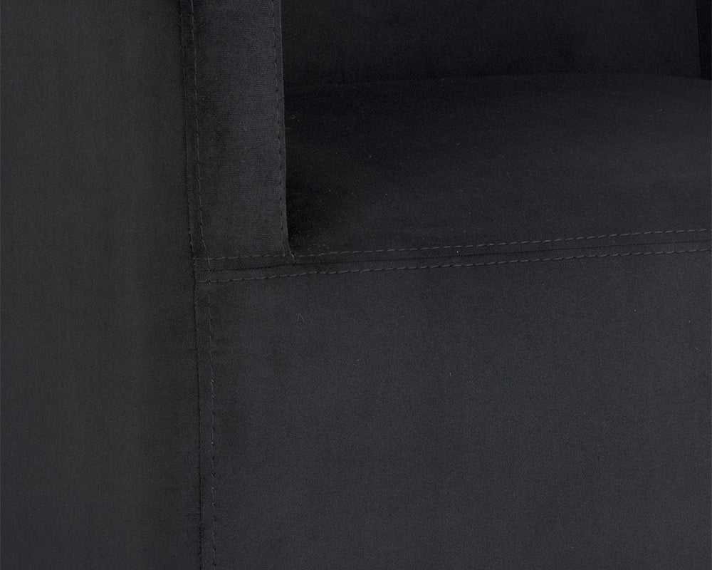 Sunpan Zane Wheeled Lounge Chair in Abbington Black/Piccolo Pebble/Piccolo Prosecco