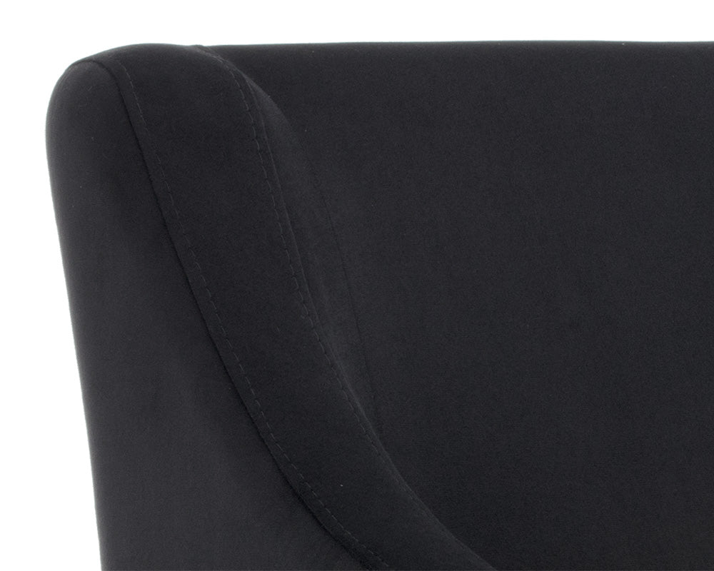Sunpan Zane Wheeled Lounge Chair in Abbington Black/Piccolo Pebble/Piccolo Prosecco