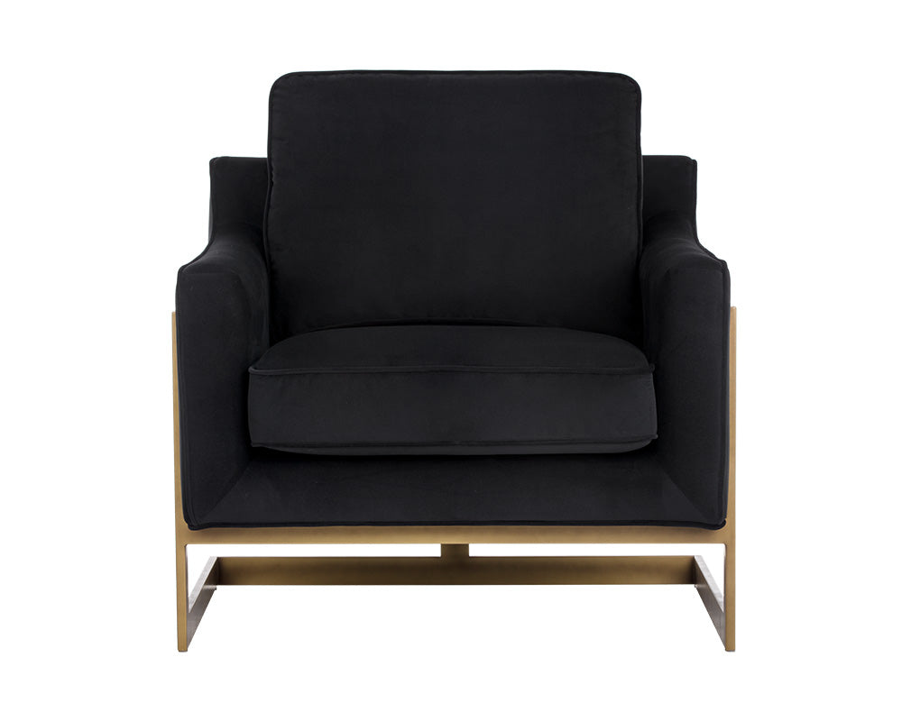 Sunpan Kalmin Lounge Chair - Abbington Black / Piccolo Pebble / Piccolo Prosecco