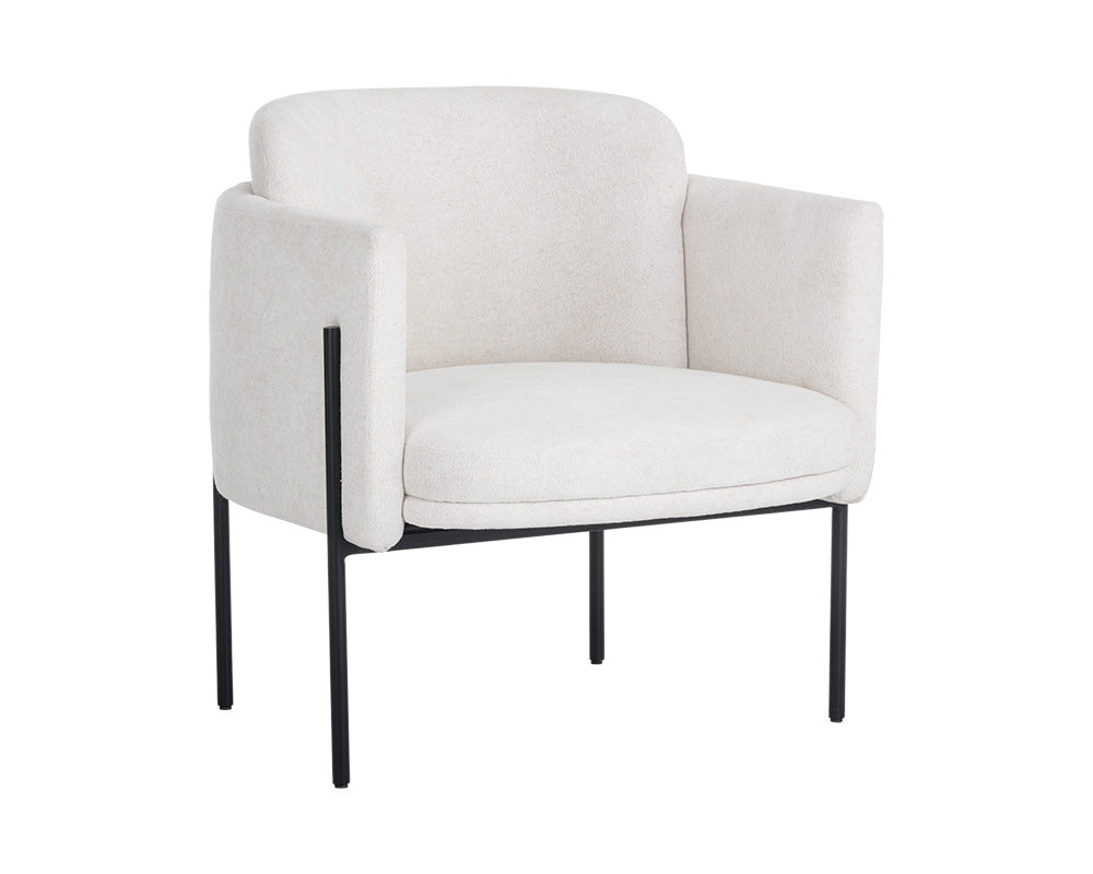 Sunpan Richie Lounge Chair In Antique Brass and Danny Navy/Black and Eclipse White