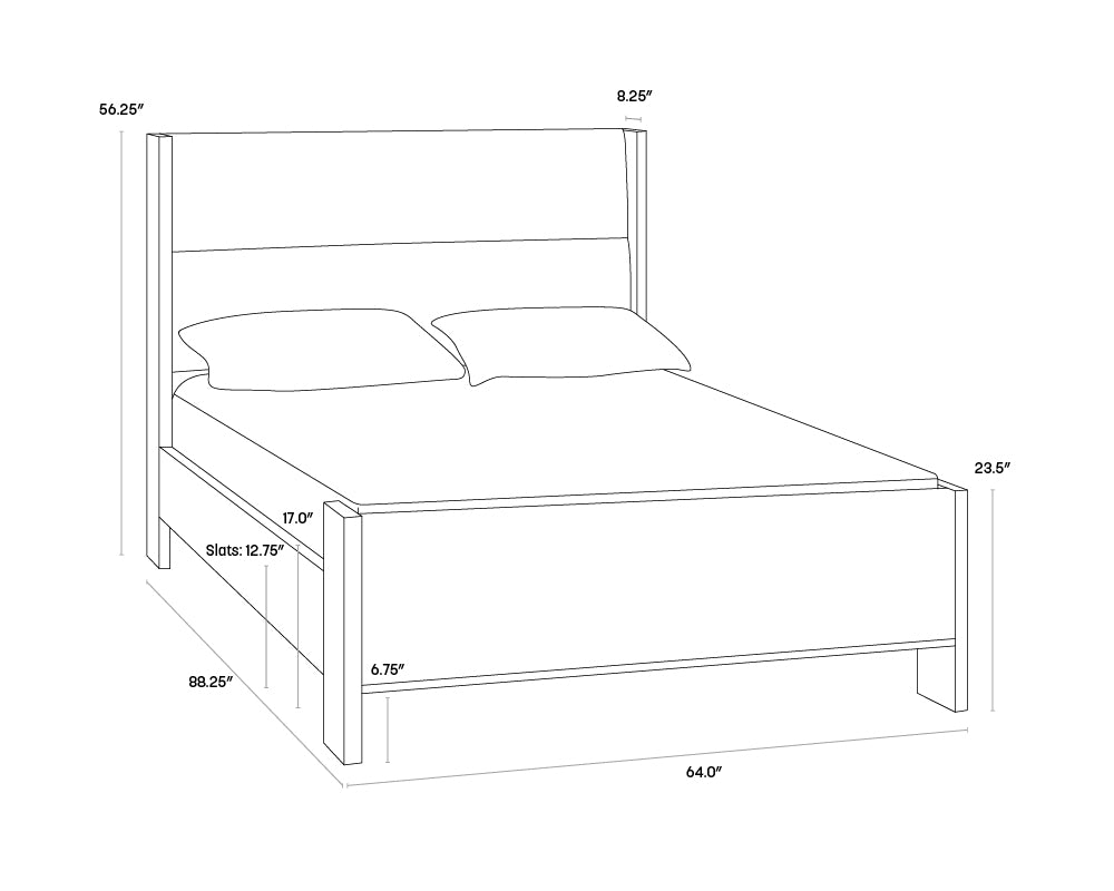 Sunpan Milo Bed - Queen - Polo Club Stone