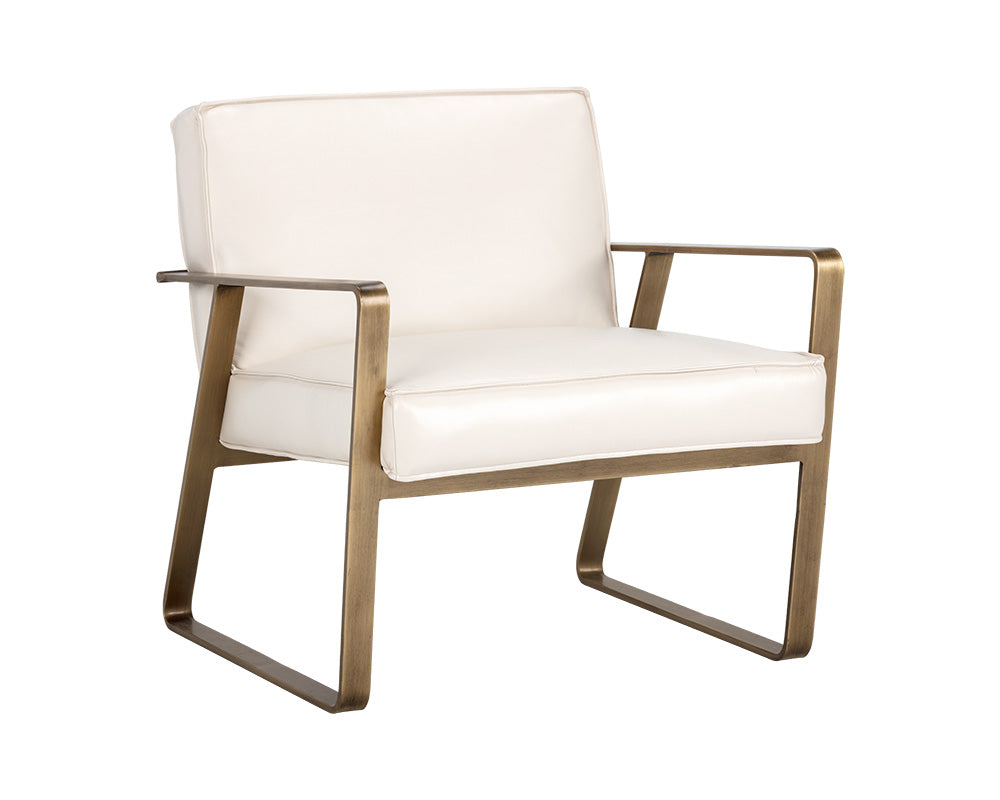 Sunpan Kristoffer Lounge Chair - Vintage Peacock/Steel Grey/Vanilla Leather