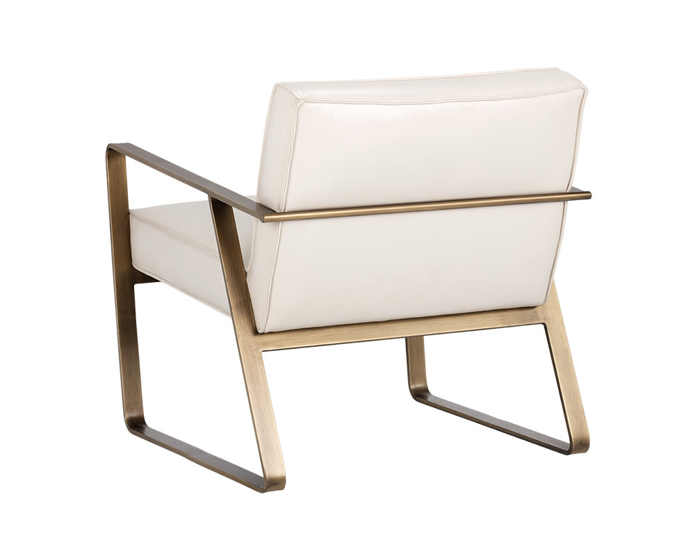 Sunpan Kristoffer Lounge Chair - Vintage Peacock/Steel Grey/Vanilla Leather