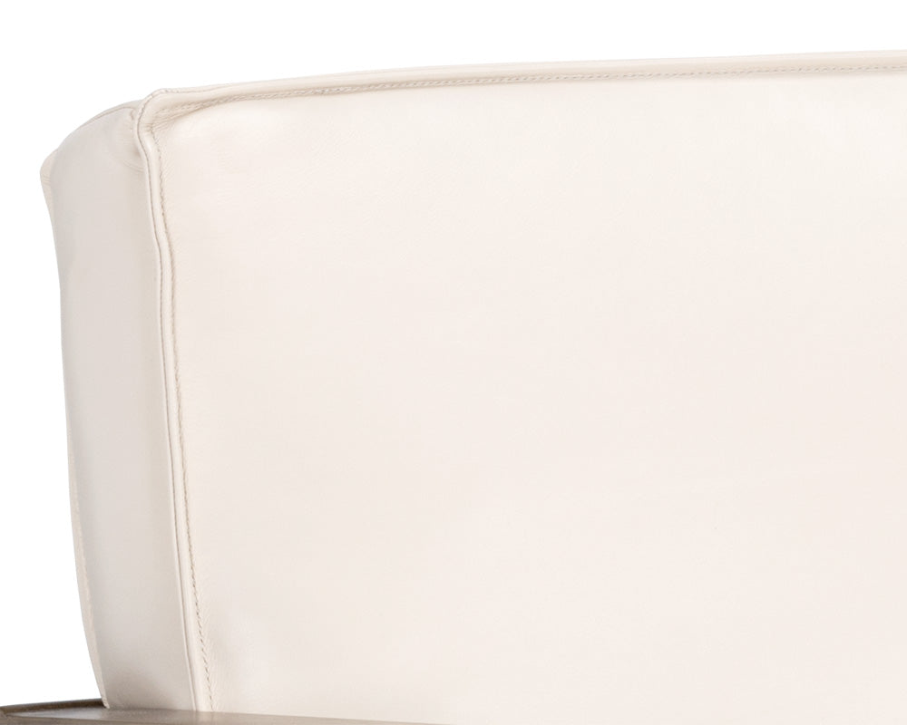Sunpan Kristoffer Lounge Chair - Vintage Peacock/Steel Grey/Vanilla Leather