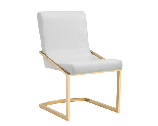 Sunpan Marcelle Dining Chair - White Croc