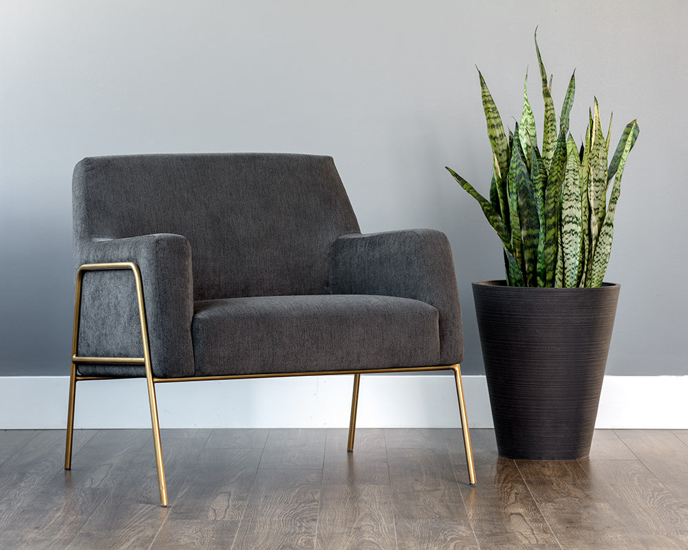 Sunpan Cybil Lounge Chair - Dove Cream/Polo Club Kohl Grey