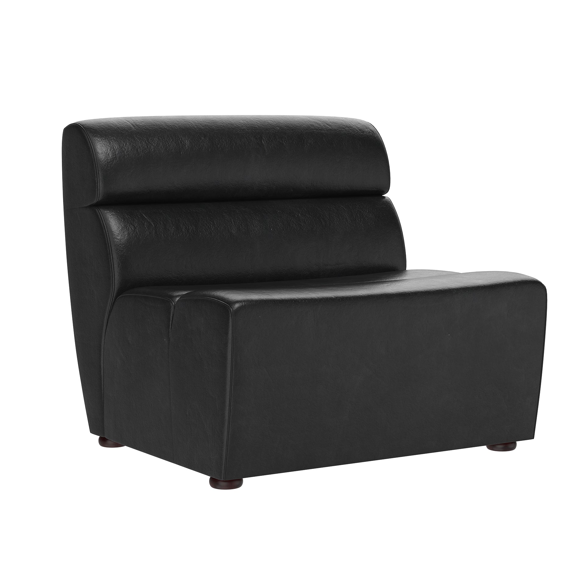 Sunpan Cornell Modular - Armless Chair in Coal Black/Havana Dark Brown/Tobacco Tan