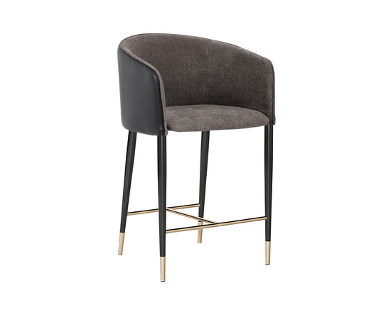 Sunpan Asher Counter Stool - Flint Grey and Napa Taupe / Sparrow Grey and Napa Black