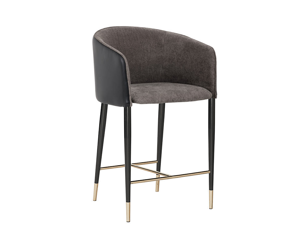 Sunpan Asher Counter Stool - Flint Grey and Napa Taupe / Sparrow Grey and Napa Black