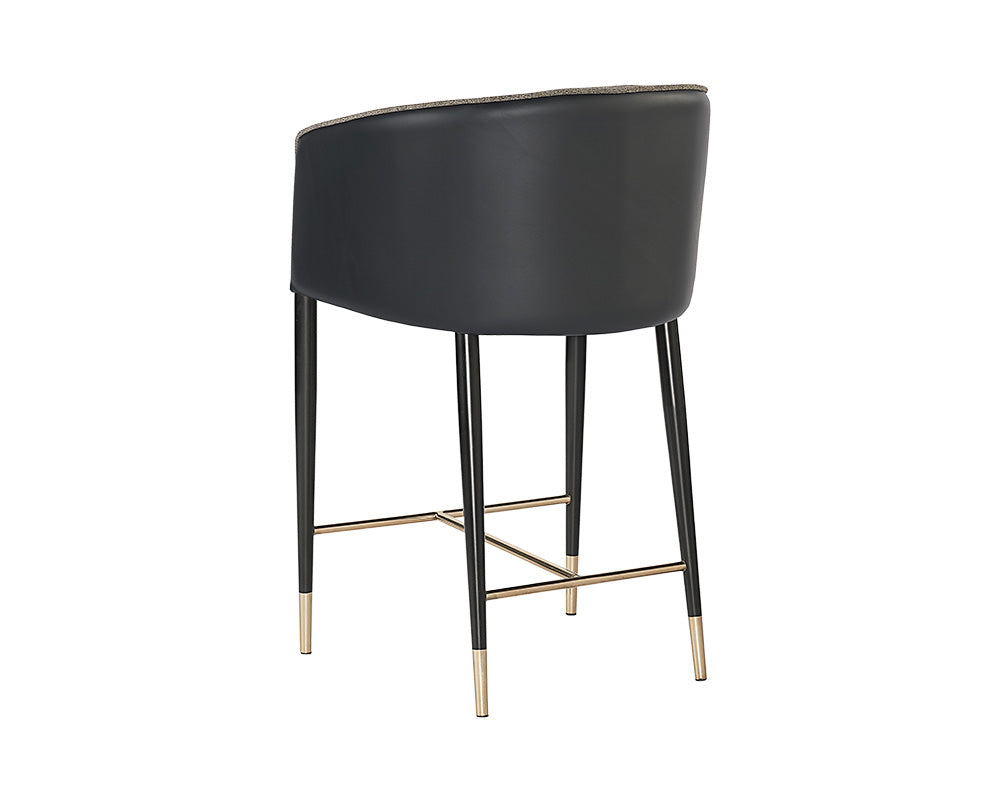 Sunpan Asher Counter Stool - Flint Grey and Napa Taupe / Sparrow Grey and Napa Black