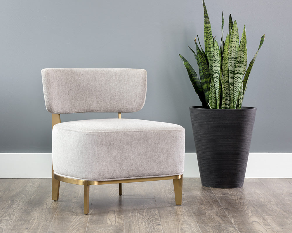 Sunpan Melville Lounge Chair - Bravo Ash/Bravo Cream/Polo Club Kohl Grey/Polo Club Stone