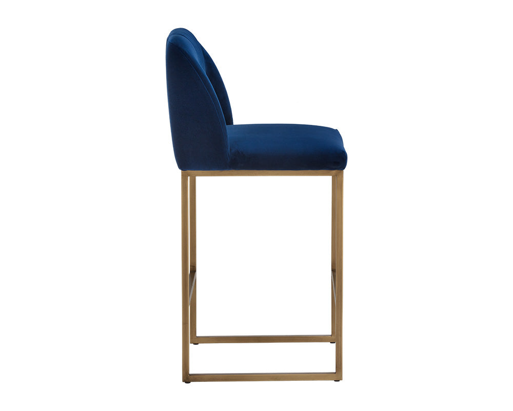 Sunpan Nevin Counter Stool - Polo Club Muslin/Sapphire Blue/Shadow Grey