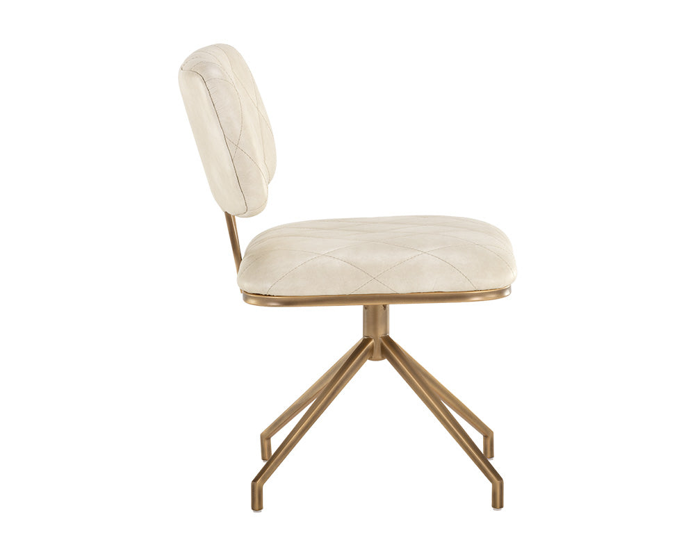 Sunpan Virtu Swivel Dining Chair - Bravo Black/Cognac/Cream