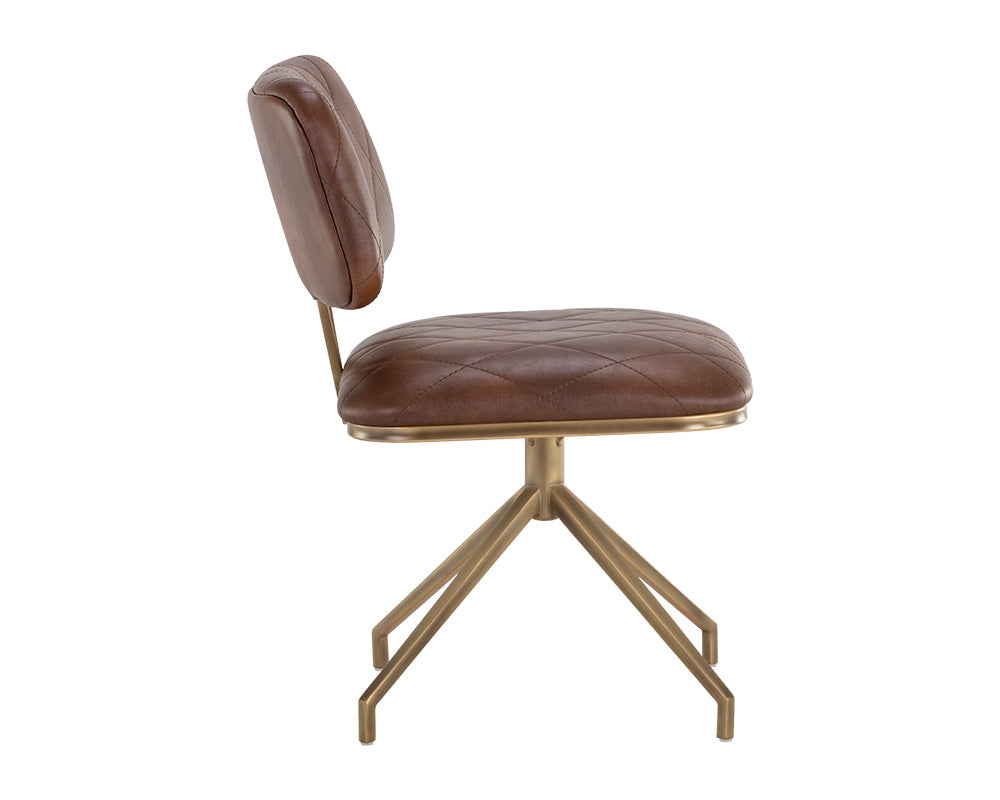 Sunpan Virtu Swivel Dining Chair - Bravo Black/Cognac/Cream