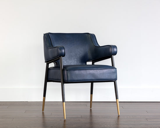 Sunpan Derome Dining Armchair - Bravo Admiral/Portabella/Polo Club Stone