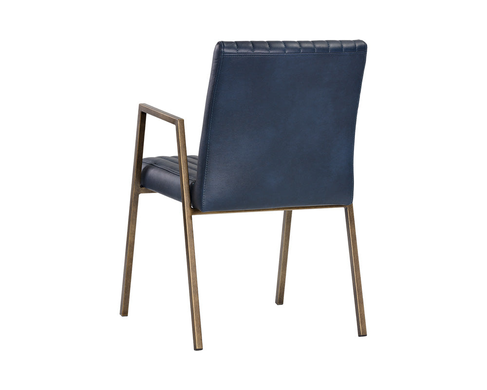 Sunpan Homer Dining Armchair - Bravo Admiral/Ash/Cognac