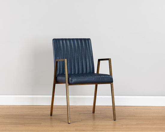 Sunpan Homer Dining Armchair - Bravo Admiral/Ash/Cognac