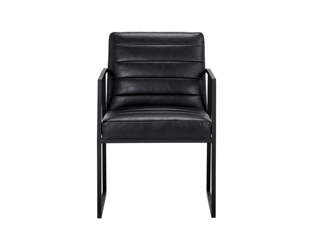 Sunpan Spyros Dining Armchair - Bravo Cream/Coal Black/Overcast Grey
