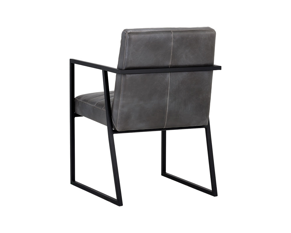Sunpan Spyros Dining Armchair - Bravo Cream/Coal Black/Overcast Grey