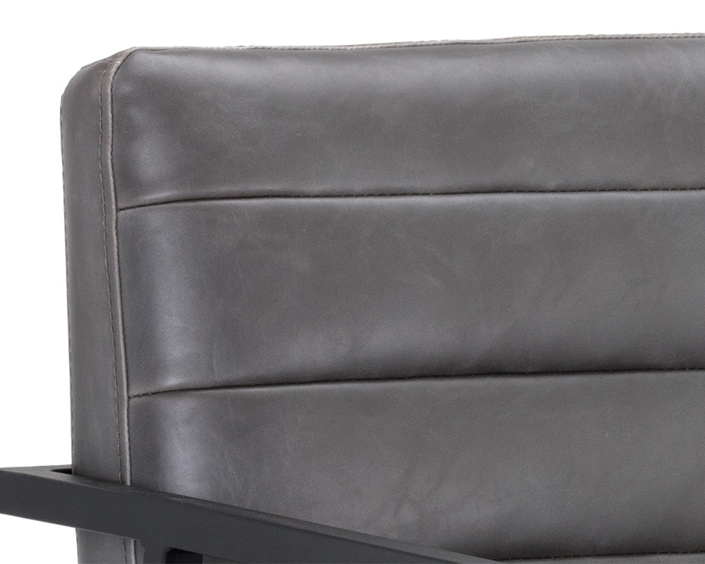 Sunpan Spyros Dining Armchair - Bravo Cream/Coal Black/Overcast Grey