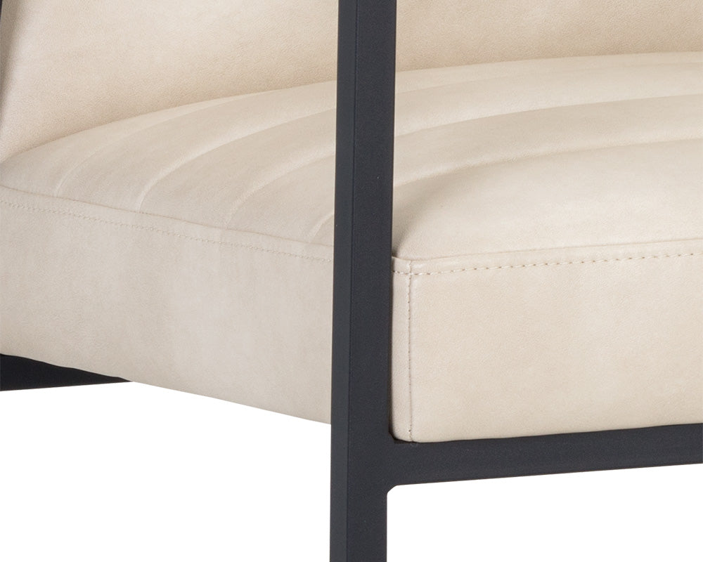 Sunpan Spyros Dining Armchair - Bravo Cream/Coal Black/Overcast Grey