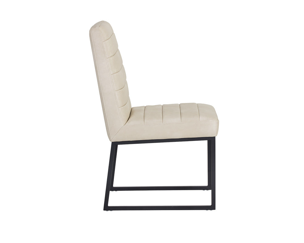 Sunpan Spyros Dining Chair - Bravo Cream/Coal Black/Overcast Grey