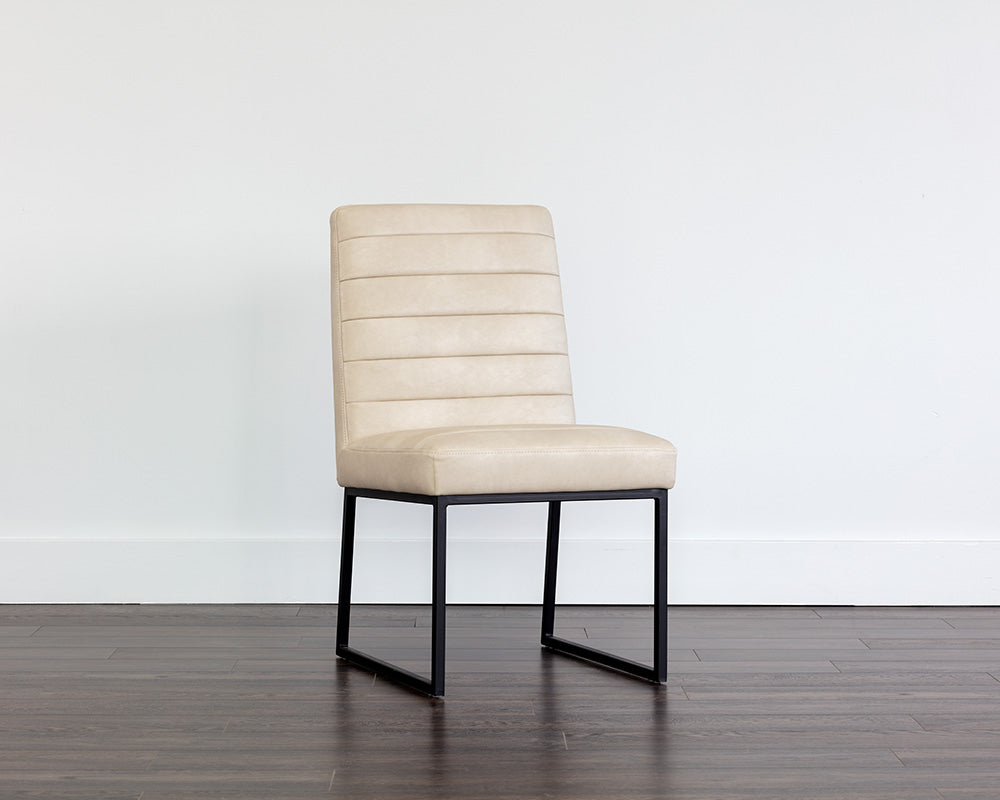 Sunpan Spyros Dining Chair - Bravo Cream/Coal Black/Overcast Grey