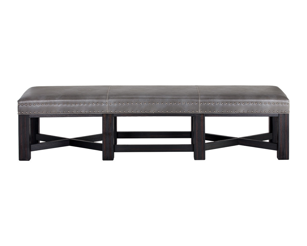 Sunpan Brixton Bench - Overcast Grey/Tobacco Tan