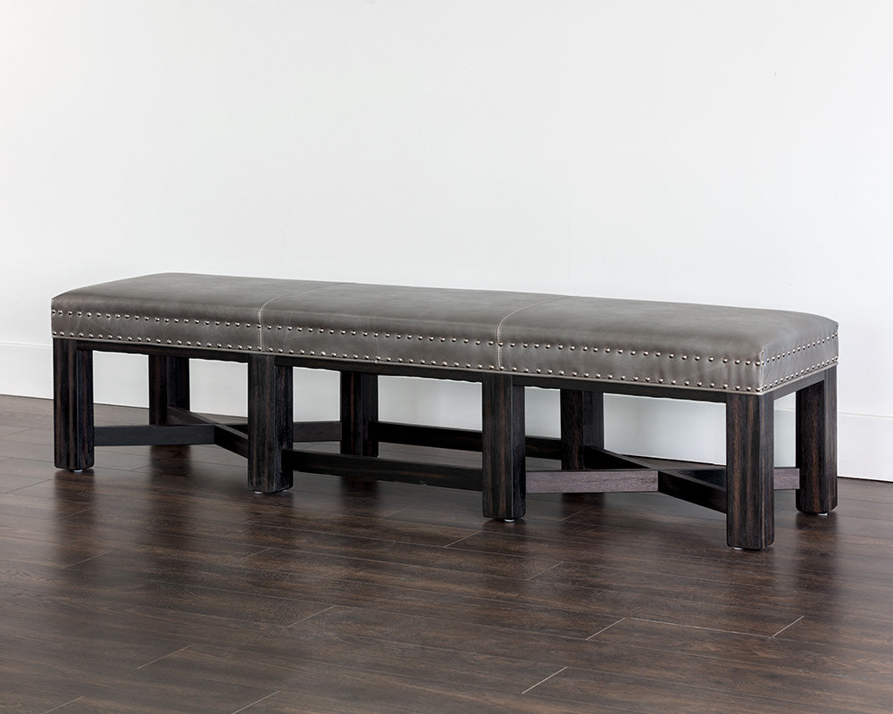 Sunpan Brixton Bench - Overcast Grey/Tobacco Tan