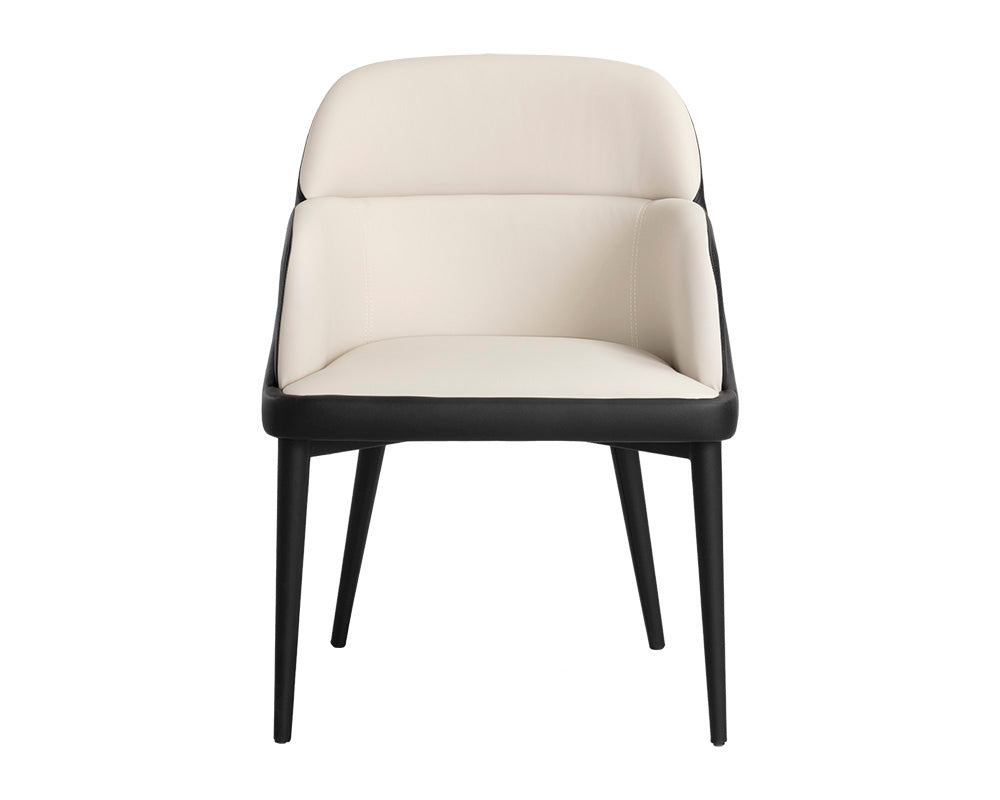 Sunpan Hagan Dining Armchair - Dillon Cream and Dillon Black/Dillon Steel And Dillon Williamsburg