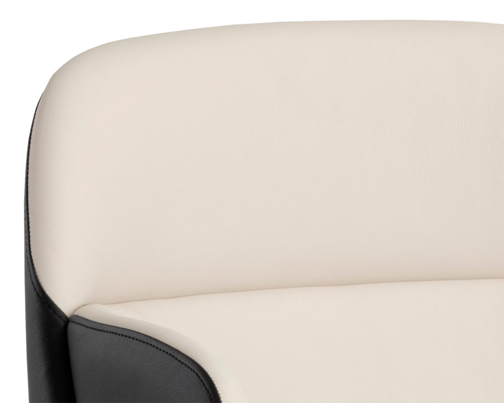 Sunpan Hagan Dining Armchair - Dillon Cream and Dillon Black/Dillon Steel And Dillon Williamsburg