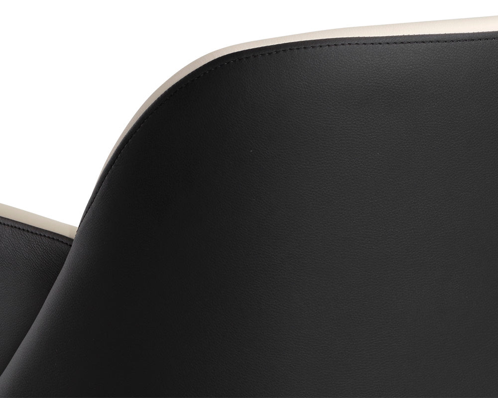 Sunpan Hagan Dining Armchair - Dillon Cream and Dillon Black/Dillon Steel And Dillon Williamsburg