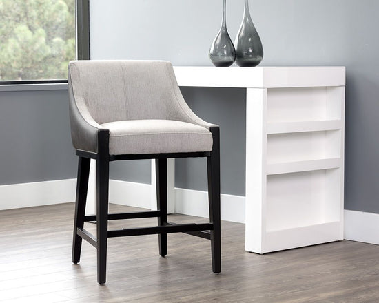 Sunpan Aurora Counter Stool - Polo Club Stone / Overcast Grey