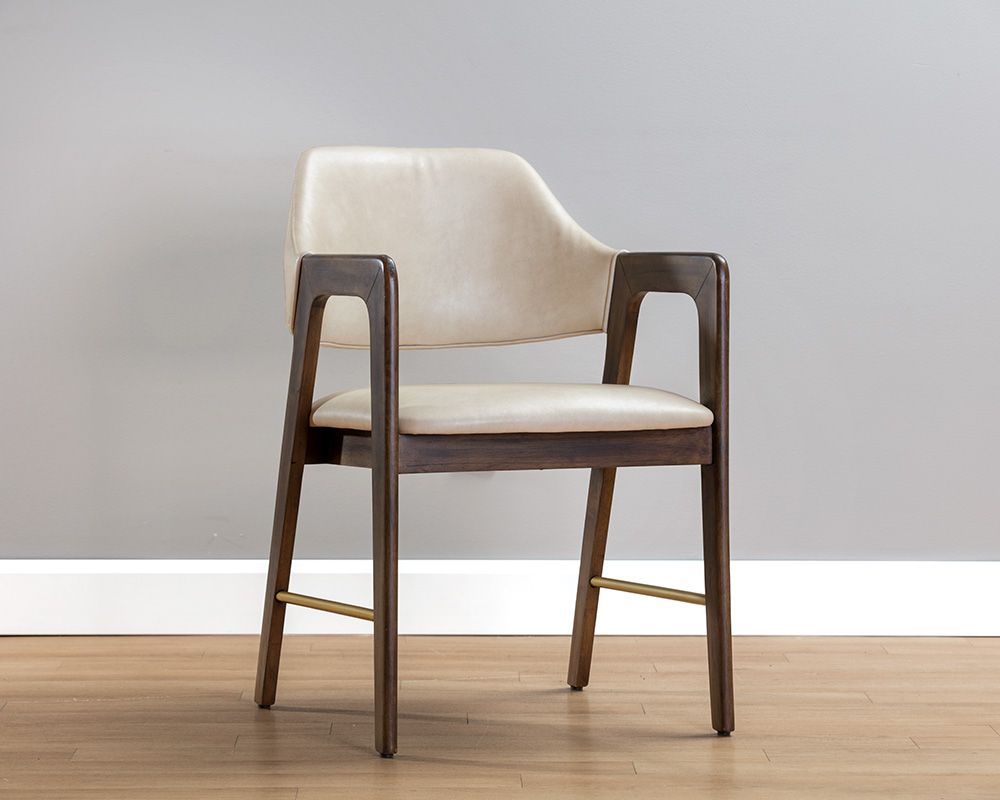 Sunpan Milton Dining Armchair - Bravo Cream/Leo Olive/ Polo Club Stone